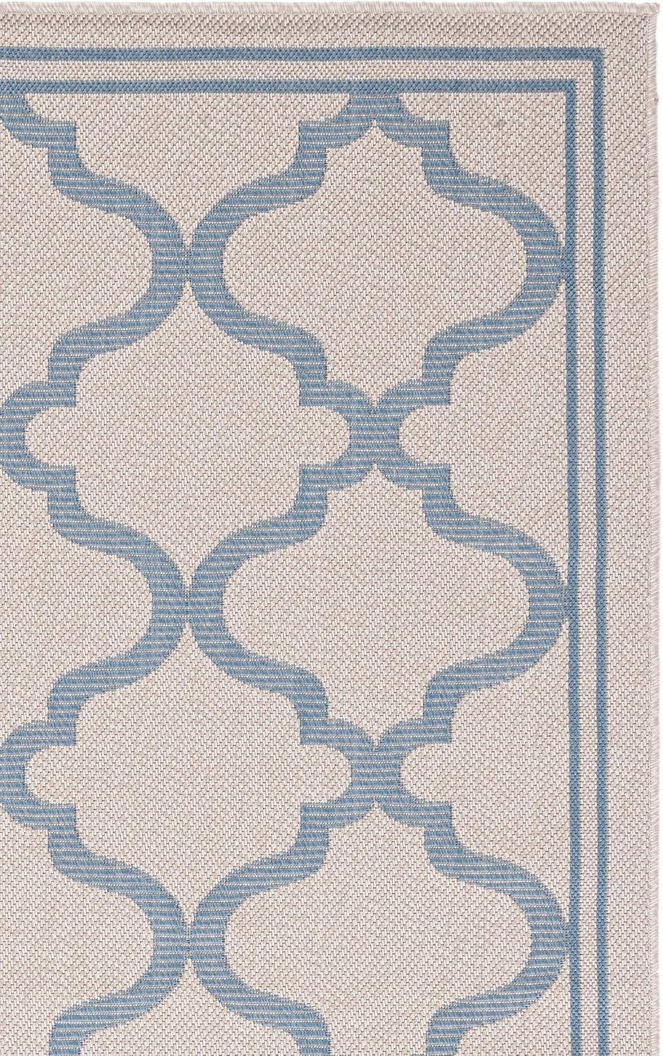image:imageSAFAVIEH Washable Rug Outdoor Bermuda Collection 8 x 10 Ivory amp Charcoal NonShedding amp Easy to Clean Ideal for Patio Backyard Mudroom BMU810AIvoryBlue