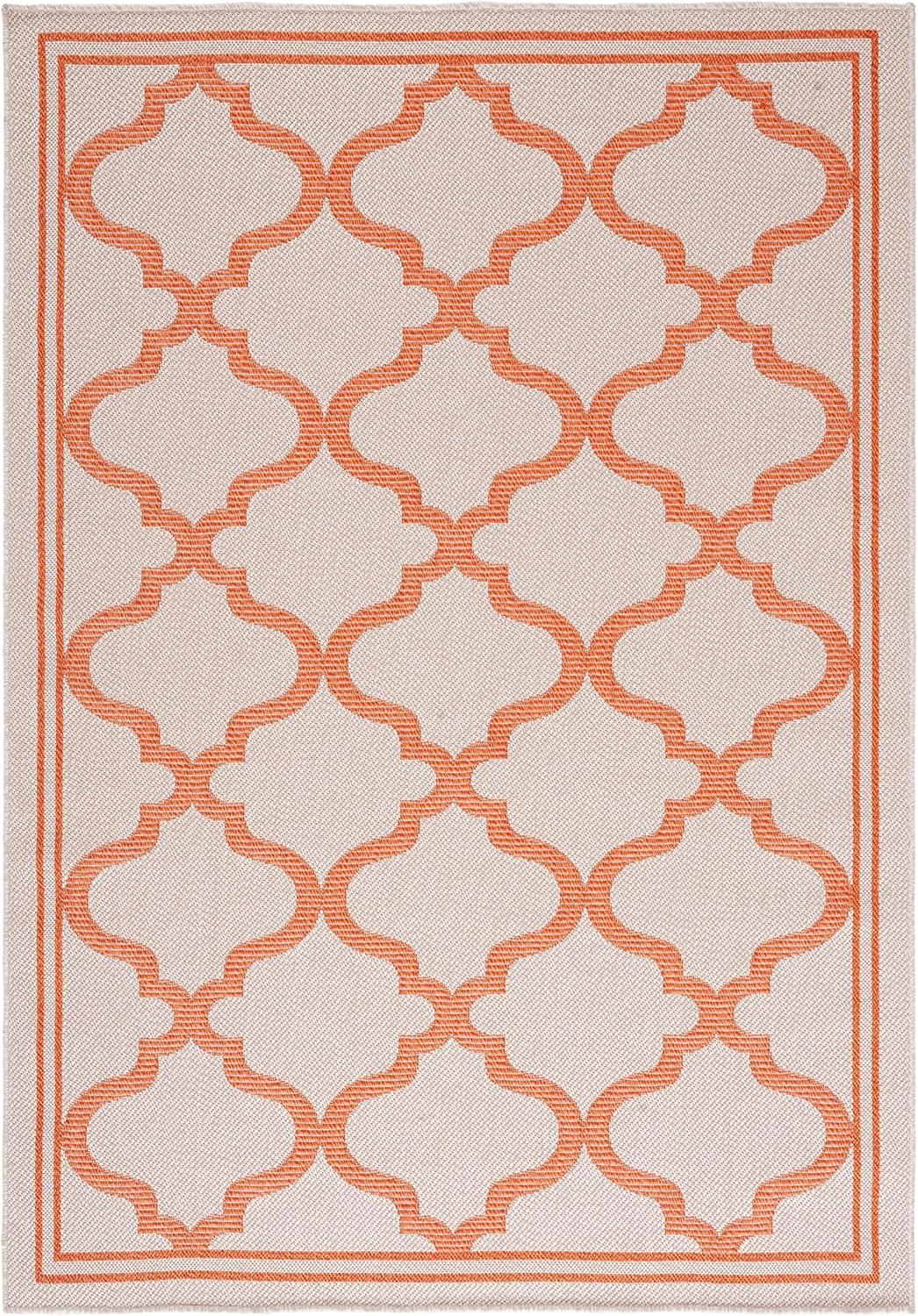 image:imageSAFAVIEH Washable Rug Outdoor Bermuda Collection 8 x 10 Ivory amp Charcoal NonShedding amp Easy to Clean Ideal for Patio Backyard Mudroom BMU810AIvoryRust