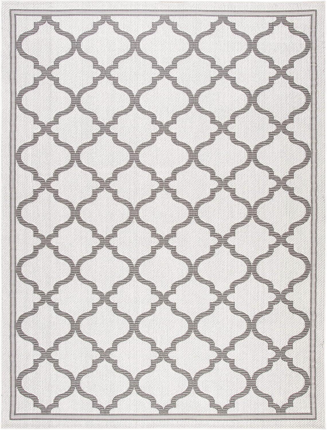 image:imageSAFAVIEH Washable Rug Outdoor Bermuda Collection 8 x 10 Ivory amp Charcoal NonShedding amp Easy to Clean Ideal for Patio Backyard Mudroom BMU810AIvoryGrey