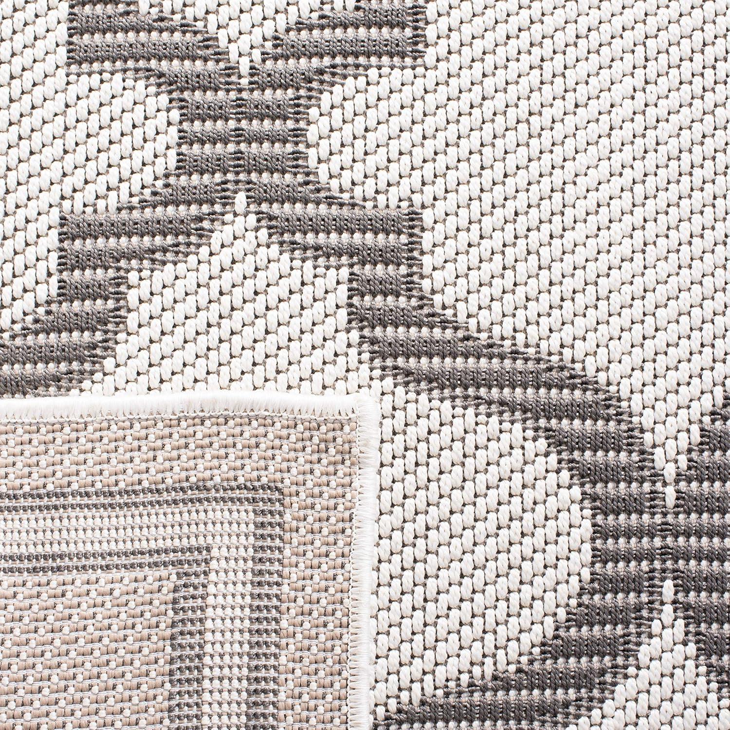image:imageSAFAVIEH Washable Rug Outdoor Bermuda Collection 8 x 10 Ivory amp Charcoal NonShedding amp Easy to Clean Ideal for Patio Backyard Mudroom BMU810AIvoryGrey