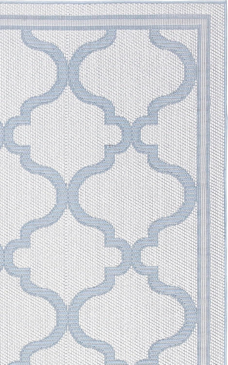 image:imageSAFAVIEH Washable Rug Outdoor Bermuda Collection 8 x 10 Ivory amp Charcoal NonShedding amp Easy to Clean Ideal for Patio Backyard Mudroom BMU810AIvoryLight Blue