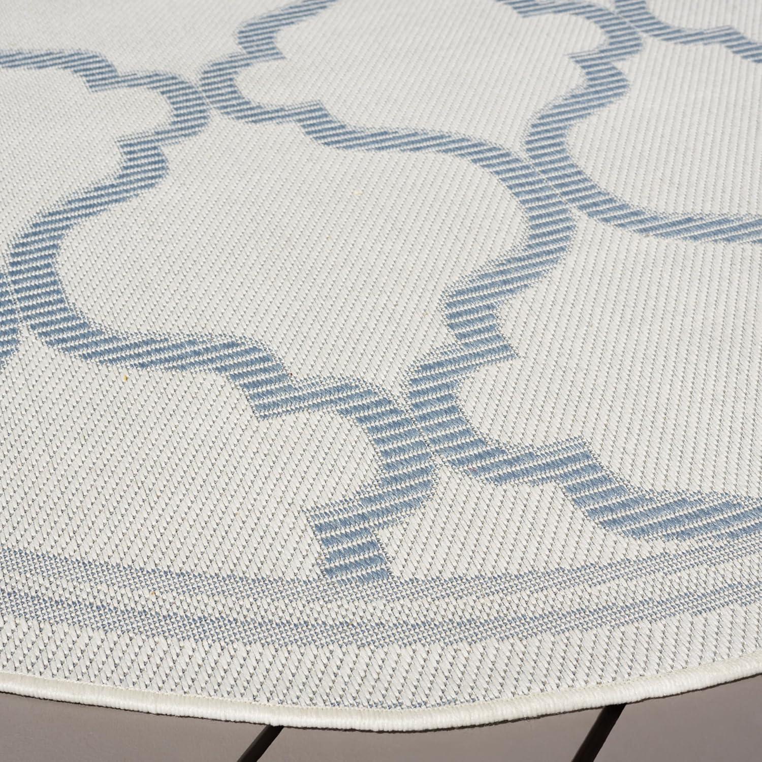 image:imageSAFAVIEH Washable Rug Outdoor Bermuda Collection 8 x 10 Ivory amp Charcoal NonShedding amp Easy to Clean Ideal for Patio Backyard Mudroom BMU810AIvoryBlue