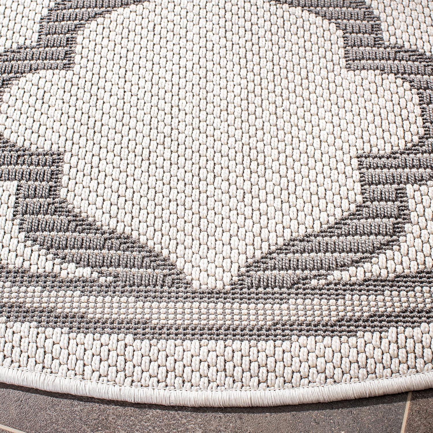 image:imageSAFAVIEH Washable Rug Outdoor Bermuda Collection 8 x 10 Ivory amp Charcoal NonShedding amp Easy to Clean Ideal for Patio Backyard Mudroom BMU810AIvoryGrey