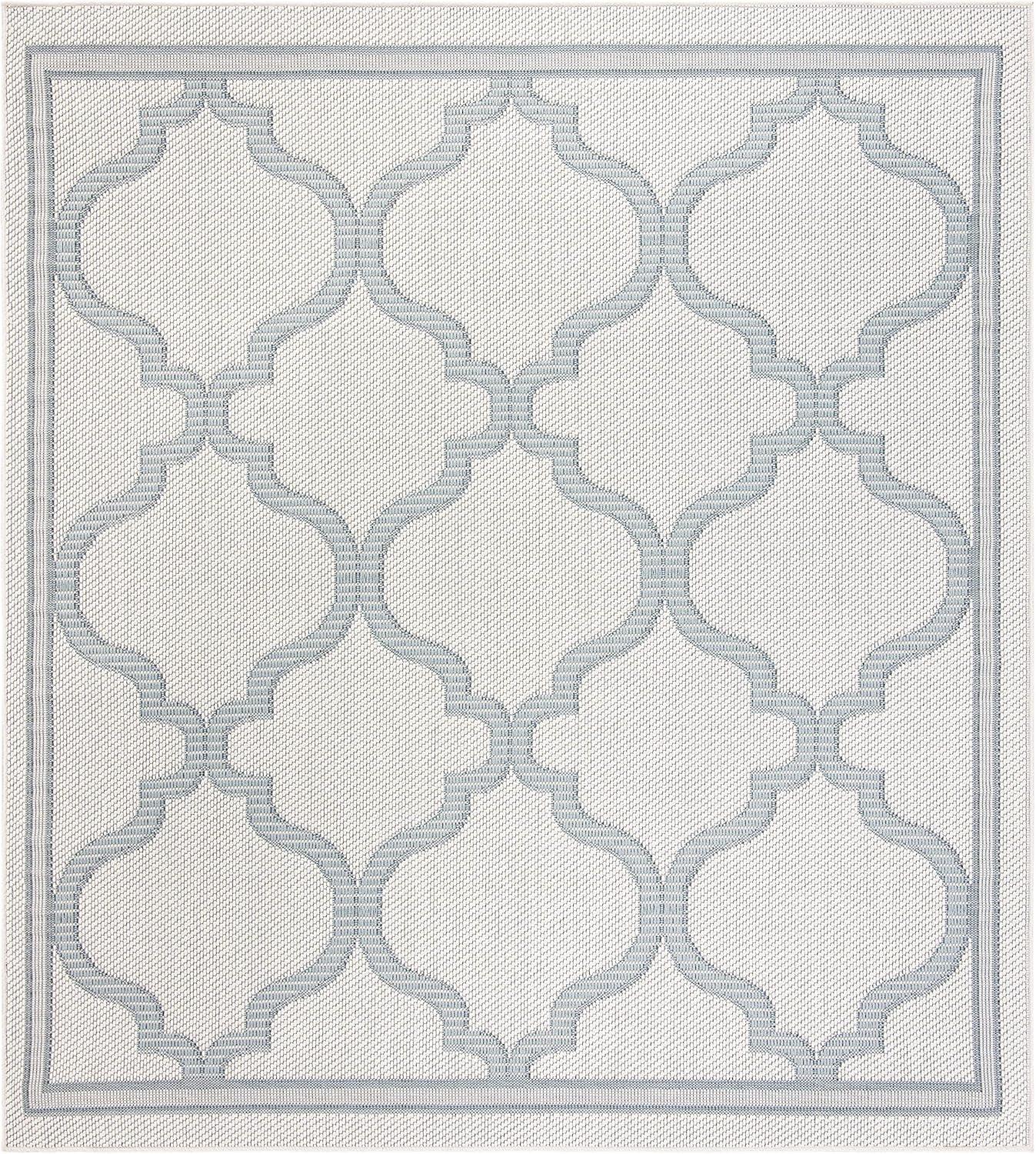 image:imageSAFAVIEH Washable Rug Outdoor Bermuda Collection 8 x 10 Ivory amp Charcoal NonShedding amp Easy to Clean Ideal for Patio Backyard Mudroom BMU810AIvoryLight Blue