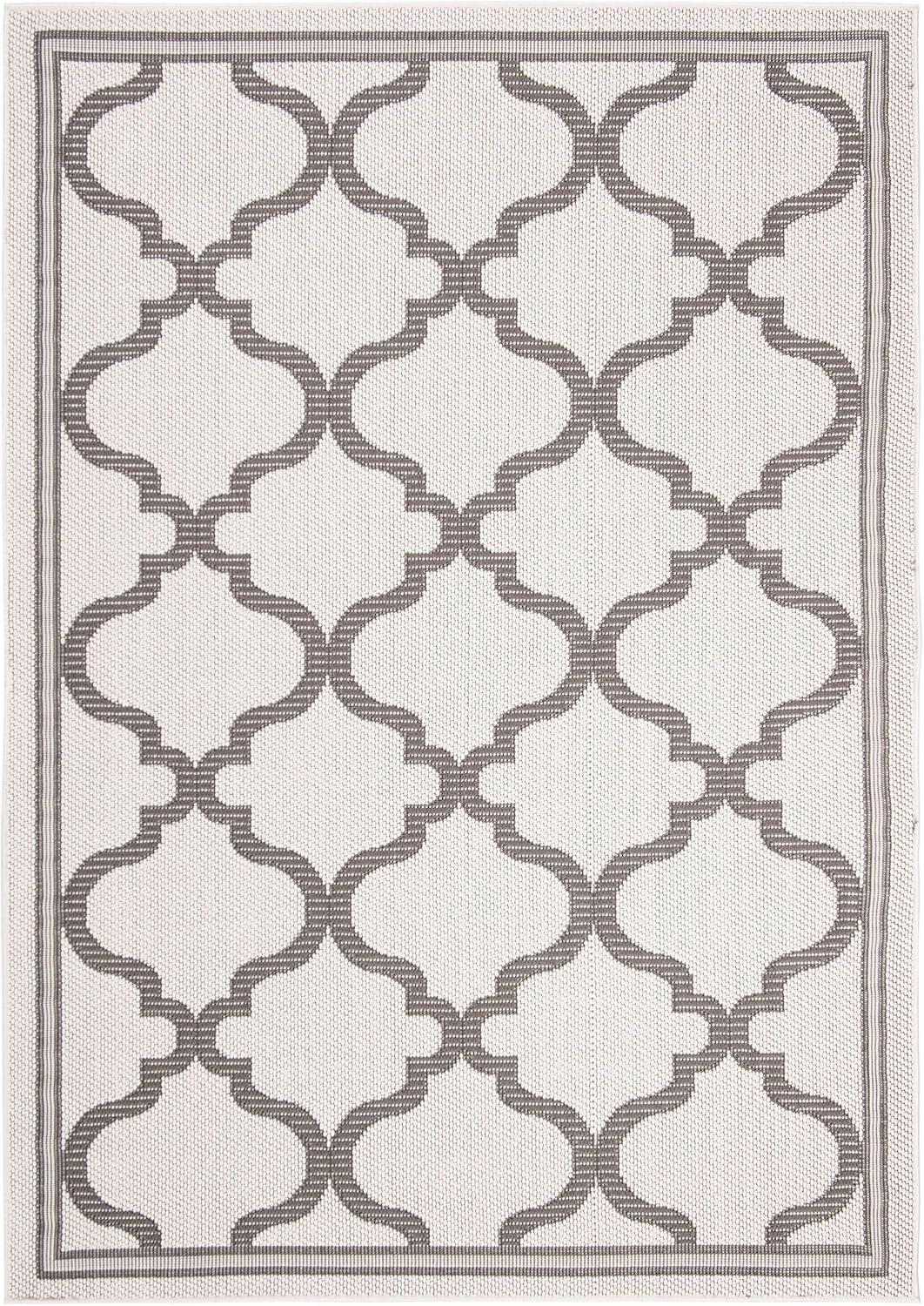 image:imageSAFAVIEH Washable Rug Outdoor Bermuda Collection 8 x 10 Ivory amp Charcoal NonShedding amp Easy to Clean Ideal for Patio Backyard Mudroom BMU810AIvoryGrey