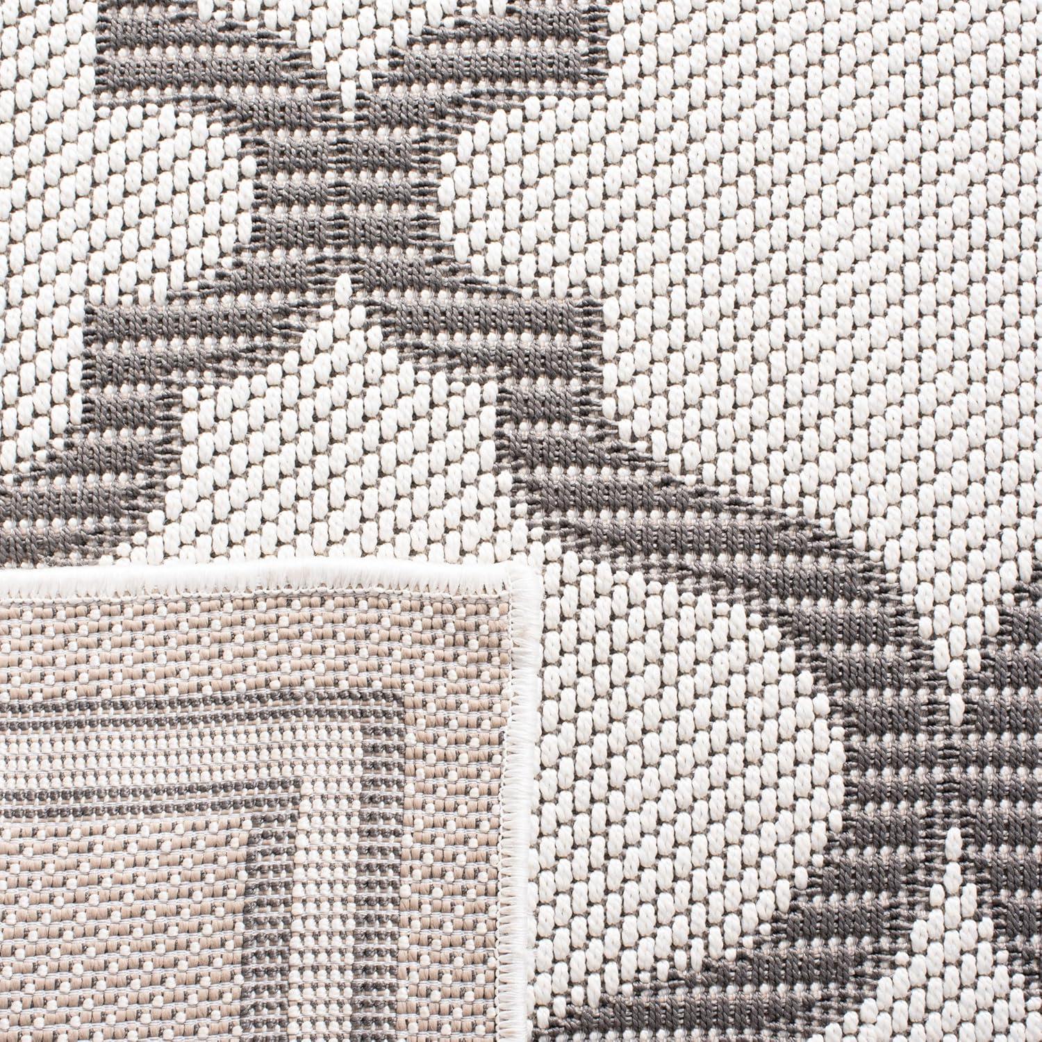 image:imageSAFAVIEH Washable Rug Outdoor Bermuda Collection 8 x 10 Ivory amp Charcoal NonShedding amp Easy to Clean Ideal for Patio Backyard Mudroom BMU810AIvoryGrey
