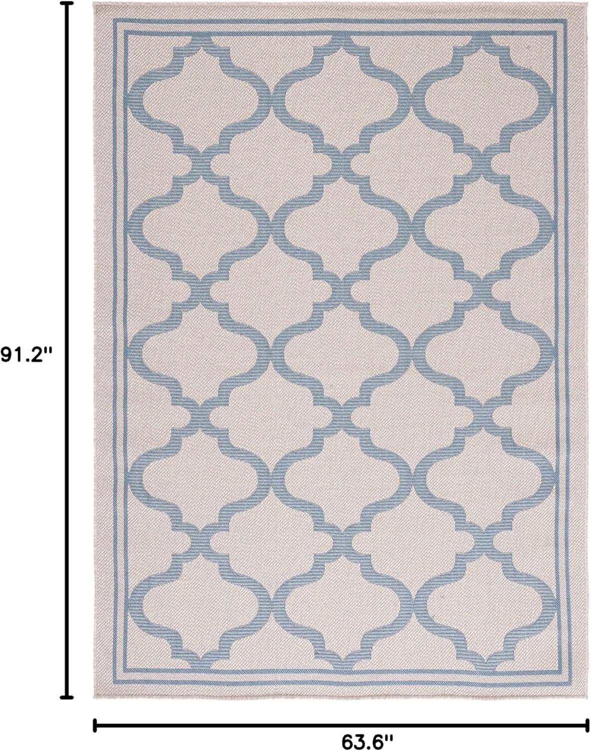 image:imageSAFAVIEH Washable Rug Outdoor Bermuda Collection 8 x 10 Ivory amp Charcoal NonShedding amp Easy to Clean Ideal for Patio Backyard Mudroom BMU810AIvoryBlue