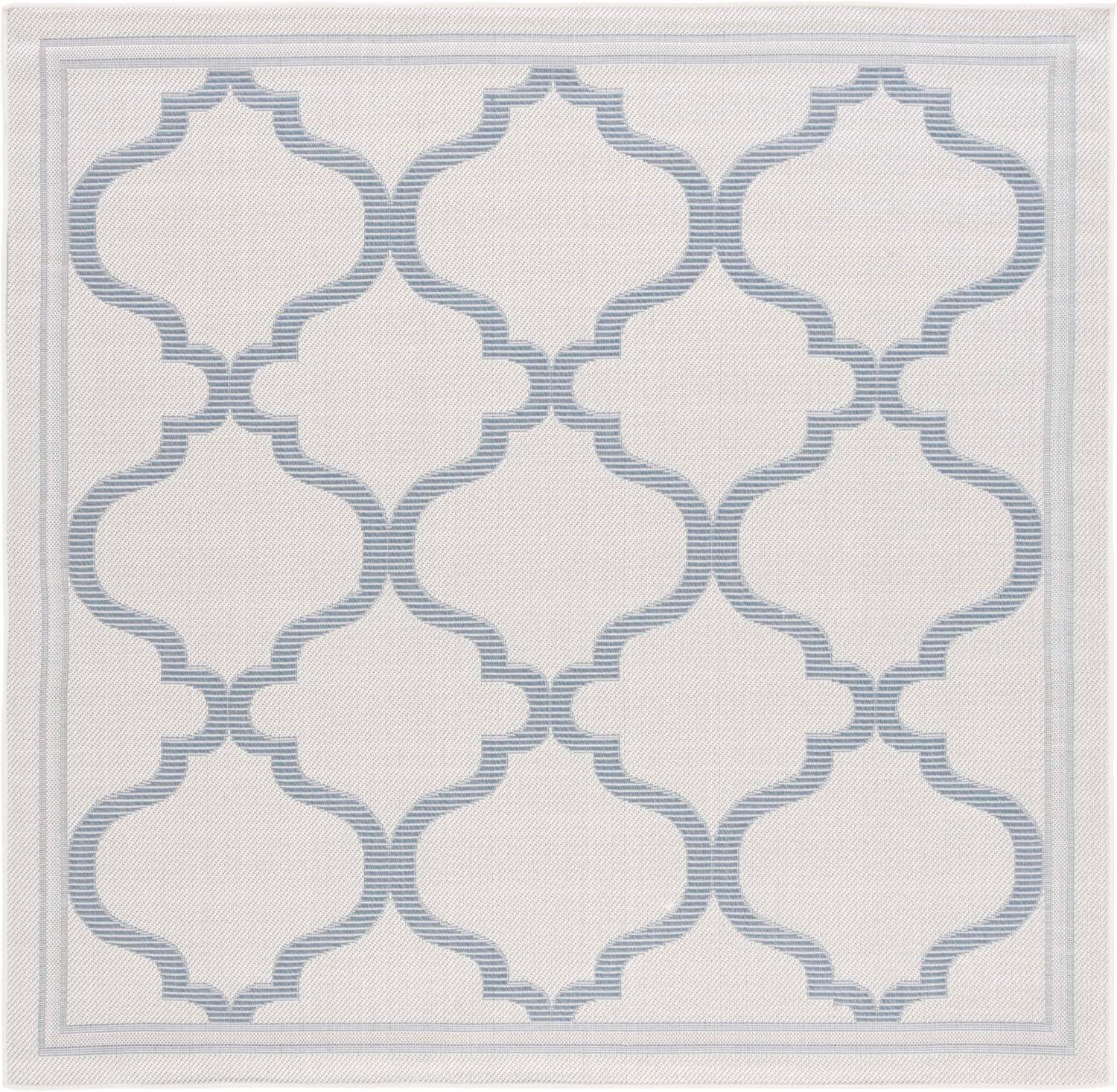 image:imageSAFAVIEH Washable Rug Outdoor Bermuda Collection 8 x 10 Ivory amp Charcoal NonShedding amp Easy to Clean Ideal for Patio Backyard Mudroom BMU810AIvoryBlue