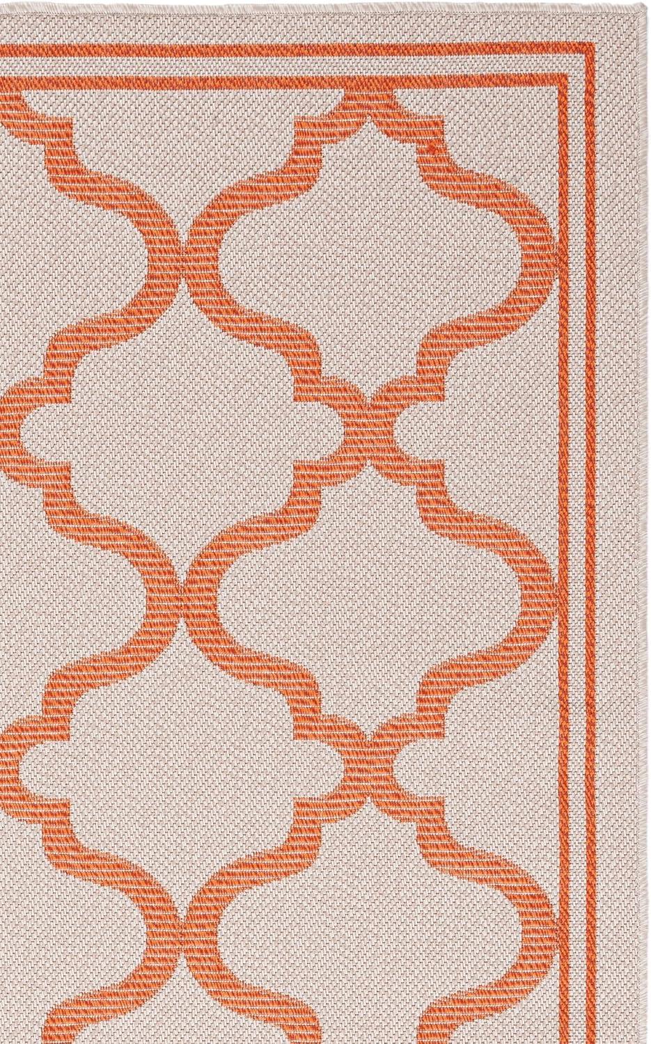 image:imageSAFAVIEH Washable Rug Outdoor Bermuda Collection 8 x 10 Ivory amp Charcoal NonShedding amp Easy to Clean Ideal for Patio Backyard Mudroom BMU810AIvoryRust
