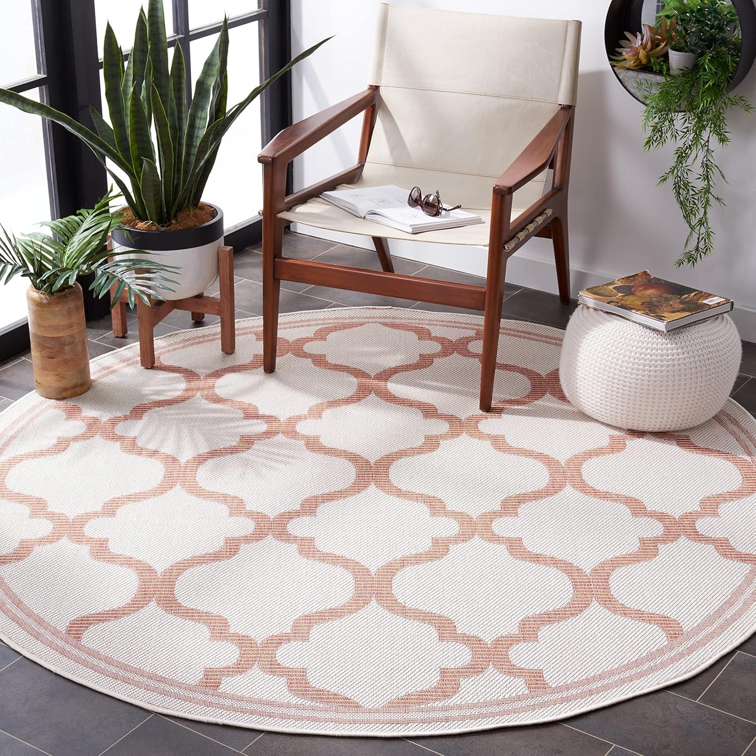 image:imageSAFAVIEH Washable Rug Outdoor Bermuda Collection 8 x 10 Ivory amp Charcoal NonShedding amp Easy to Clean Ideal for Patio Backyard Mudroom BMU810AIvoryRust