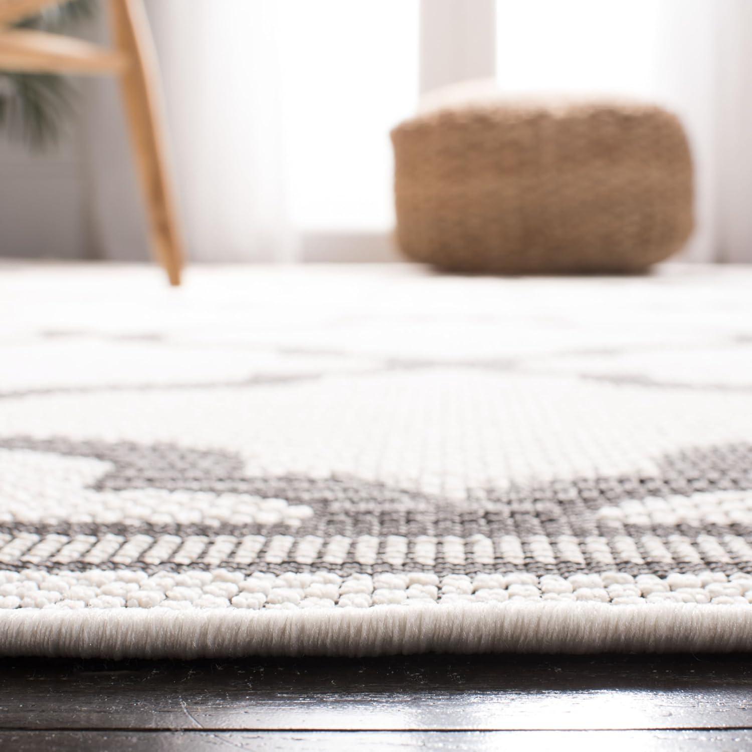 image:imageSAFAVIEH Washable Rug Outdoor Bermuda Collection 8 x 10 Ivory amp Charcoal NonShedding amp Easy to Clean Ideal for Patio Backyard Mudroom BMU810AIvoryGrey