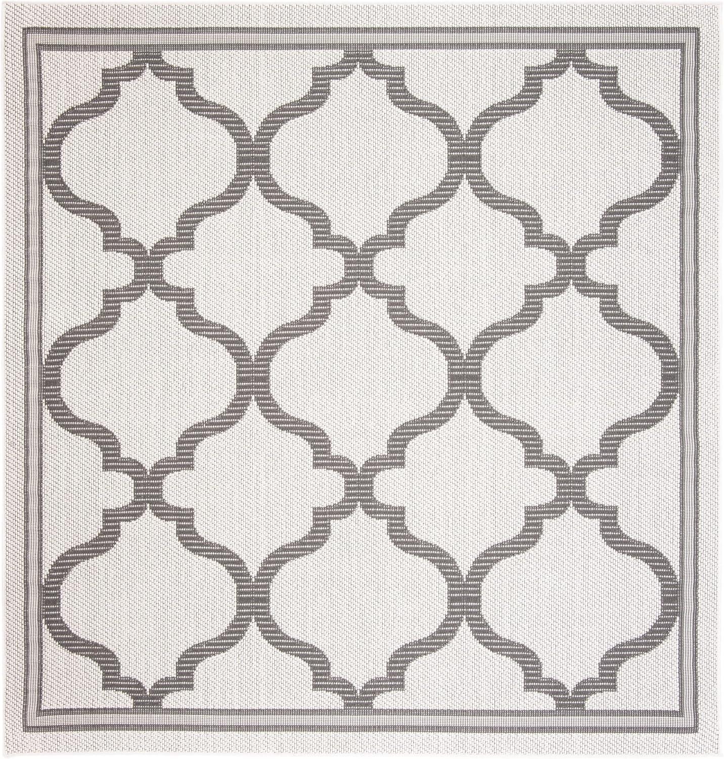 image:imageSAFAVIEH Washable Rug Outdoor Bermuda Collection 8 x 10 Ivory amp Charcoal NonShedding amp Easy to Clean Ideal for Patio Backyard Mudroom BMU810AIvoryGrey