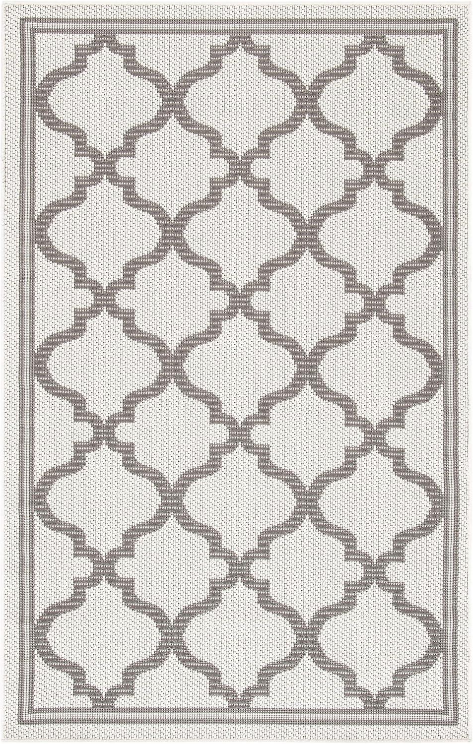 image:imageSAFAVIEH Washable Rug Outdoor Bermuda Collection 8 x 10 Ivory amp Charcoal NonShedding amp Easy to Clean Ideal for Patio Backyard Mudroom BMU810AIvoryGrey
