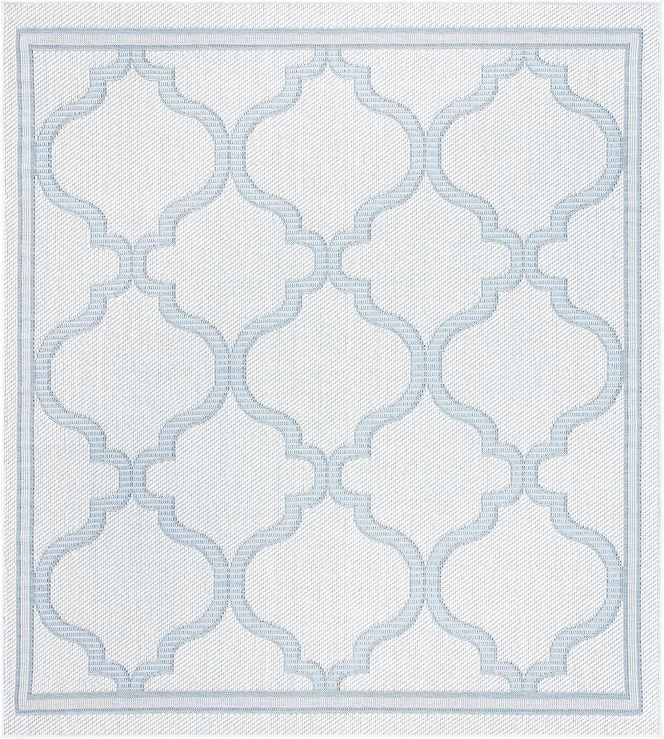 image:imageSAFAVIEH Washable Rug Outdoor Bermuda Collection 8 x 10 Ivory amp Charcoal NonShedding amp Easy to Clean Ideal for Patio Backyard Mudroom BMU810AIvoryLight Blue