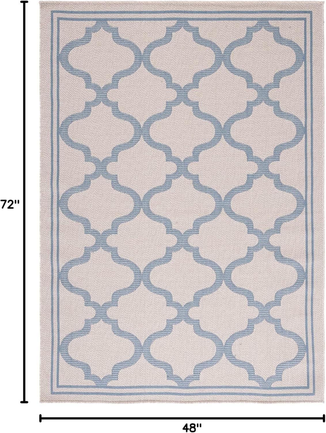 image:imageSAFAVIEH Washable Rug Outdoor Bermuda Collection 8 x 10 Ivory amp Charcoal NonShedding amp Easy to Clean Ideal for Patio Backyard Mudroom BMU810AIvoryBlue