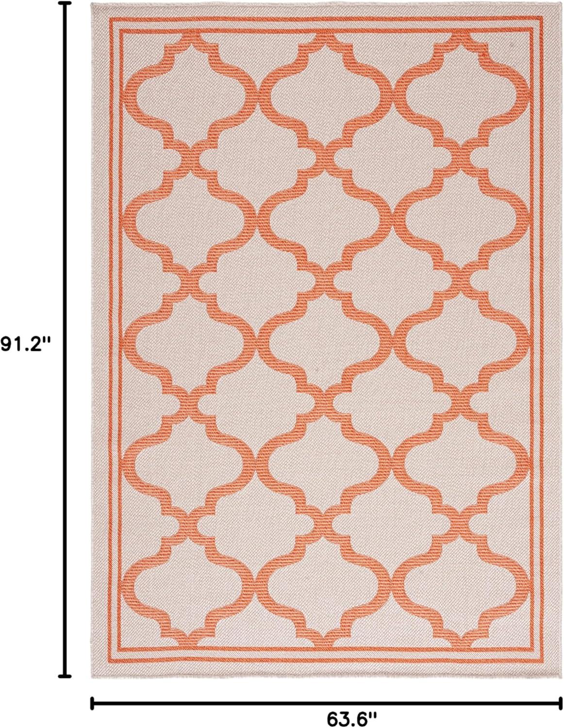 image:imageSAFAVIEH Washable Rug Outdoor Bermuda Collection 8 x 10 Ivory amp Charcoal NonShedding amp Easy to Clean Ideal for Patio Backyard Mudroom BMU810AIvoryRust