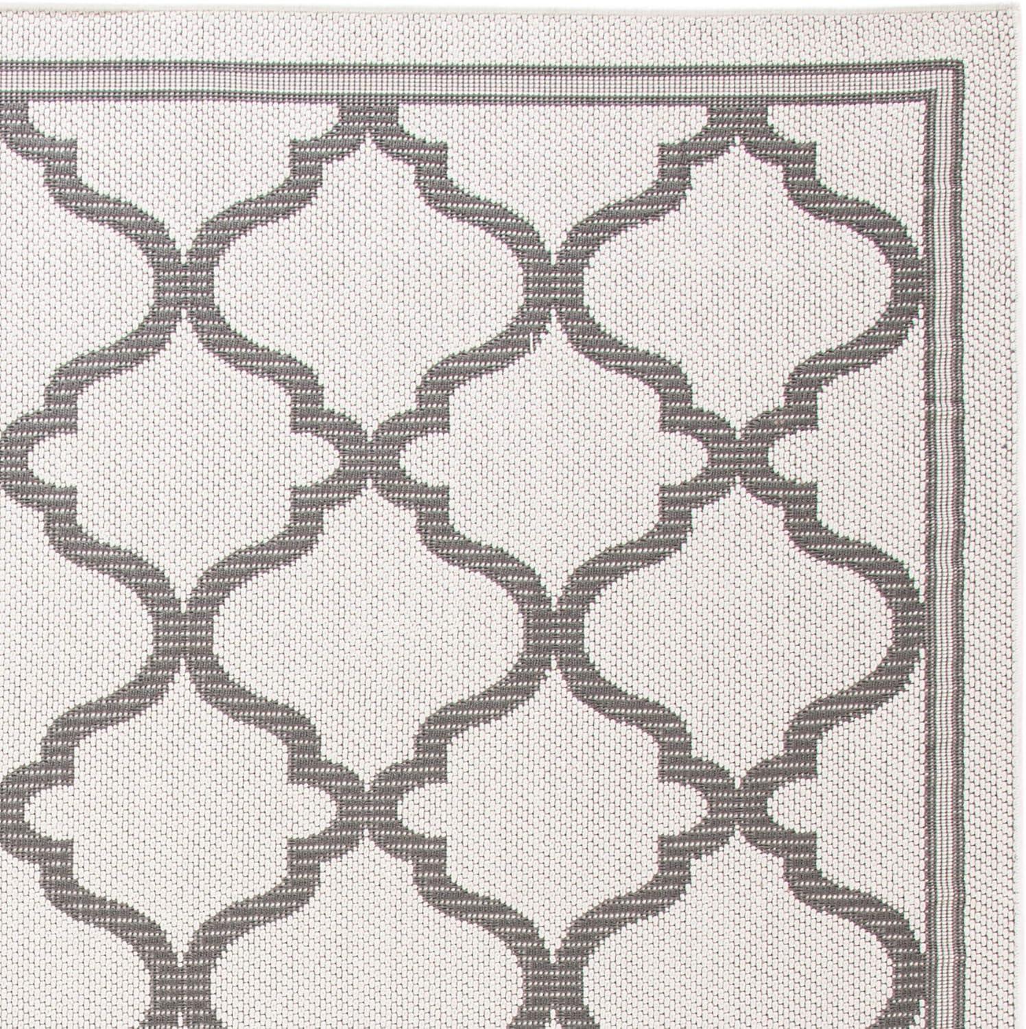 image:imageSAFAVIEH Washable Rug Outdoor Bermuda Collection 8 x 10 Ivory amp Charcoal NonShedding amp Easy to Clean Ideal for Patio Backyard Mudroom BMU810AIvoryGrey