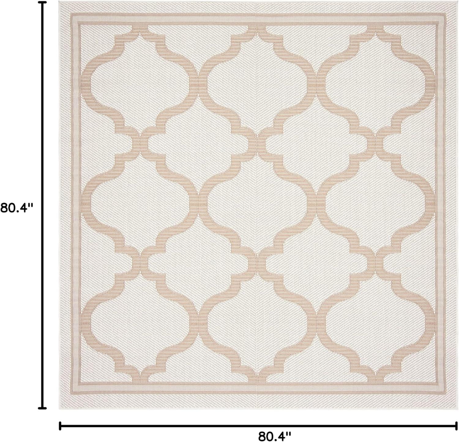 image:imageSAFAVIEH Washable Rug Outdoor Bermuda Collection 8 x 10 Ivory amp Charcoal NonShedding amp Easy to Clean Ideal for Patio Backyard Mudroom BMU810AIvoryLight Blue