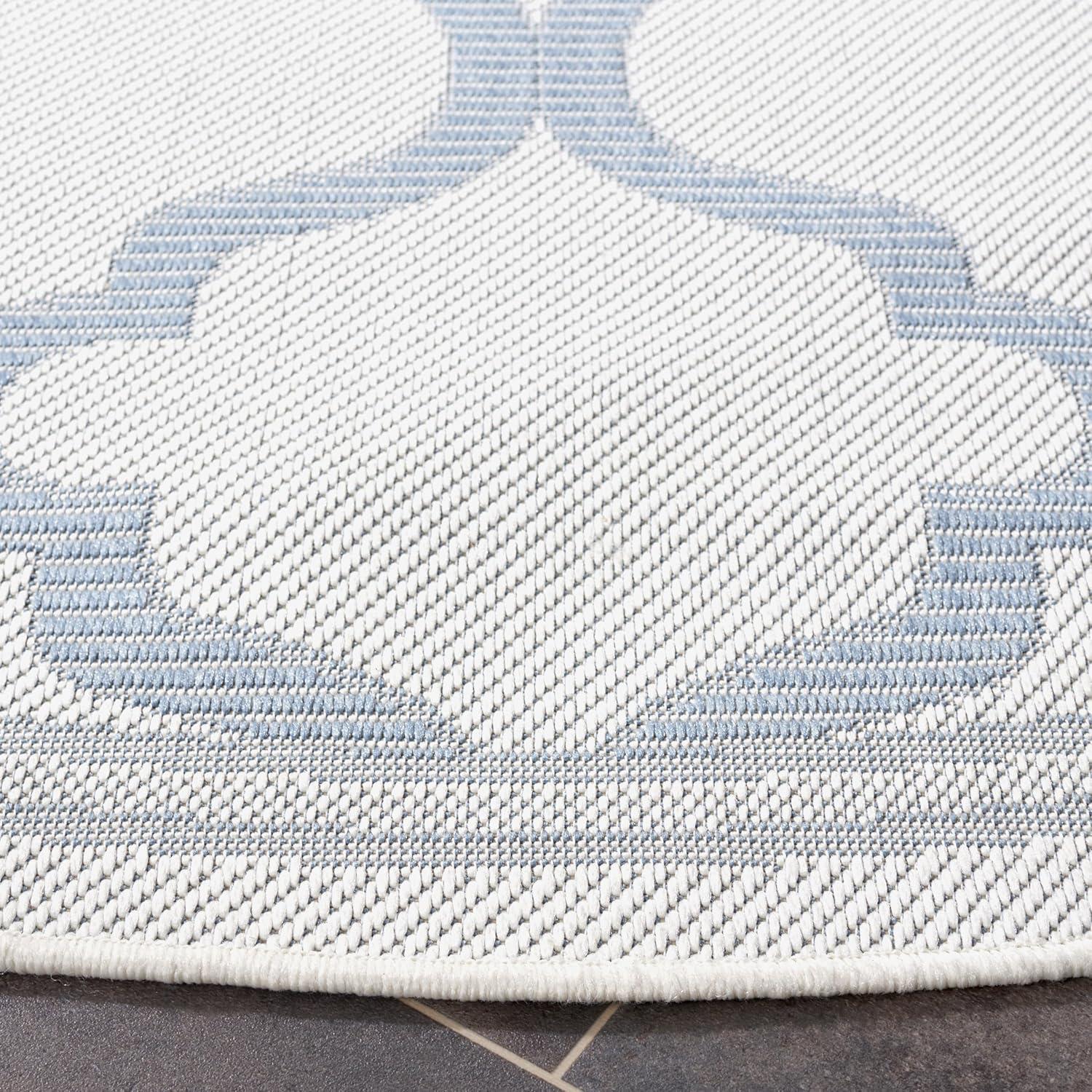 image:imageSAFAVIEH Washable Rug Outdoor Bermuda Collection 8 x 10 Ivory amp Charcoal NonShedding amp Easy to Clean Ideal for Patio Backyard Mudroom BMU810AIvoryBlue