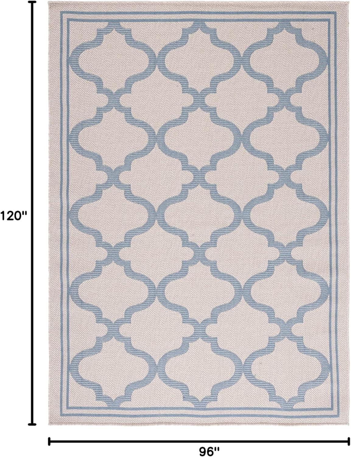 image:imageSAFAVIEH Washable Rug Outdoor Bermuda Collection 8 x 10 Ivory amp Charcoal NonShedding amp Easy to Clean Ideal for Patio Backyard Mudroom BMU810AIvoryBlue