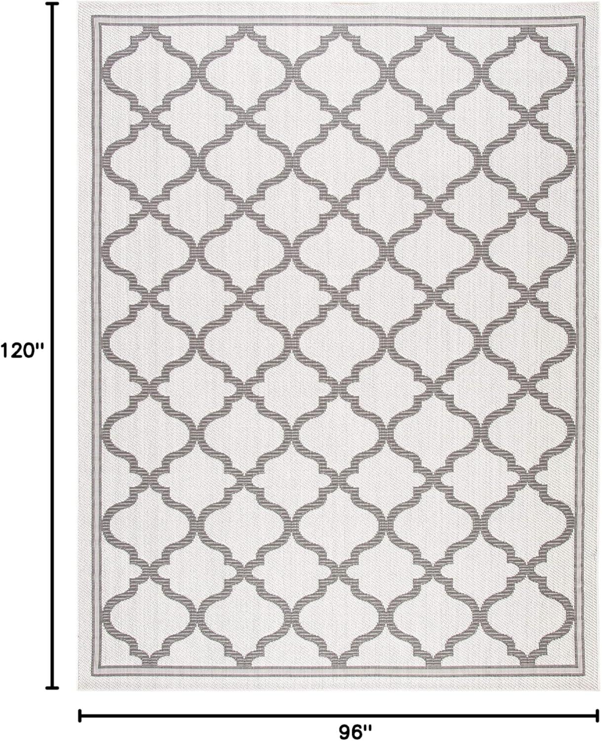 image:imageSAFAVIEH Washable Rug Outdoor Bermuda Collection 8 x 10 Ivory amp Charcoal NonShedding amp Easy to Clean Ideal for Patio Backyard Mudroom BMU810AIvoryGrey