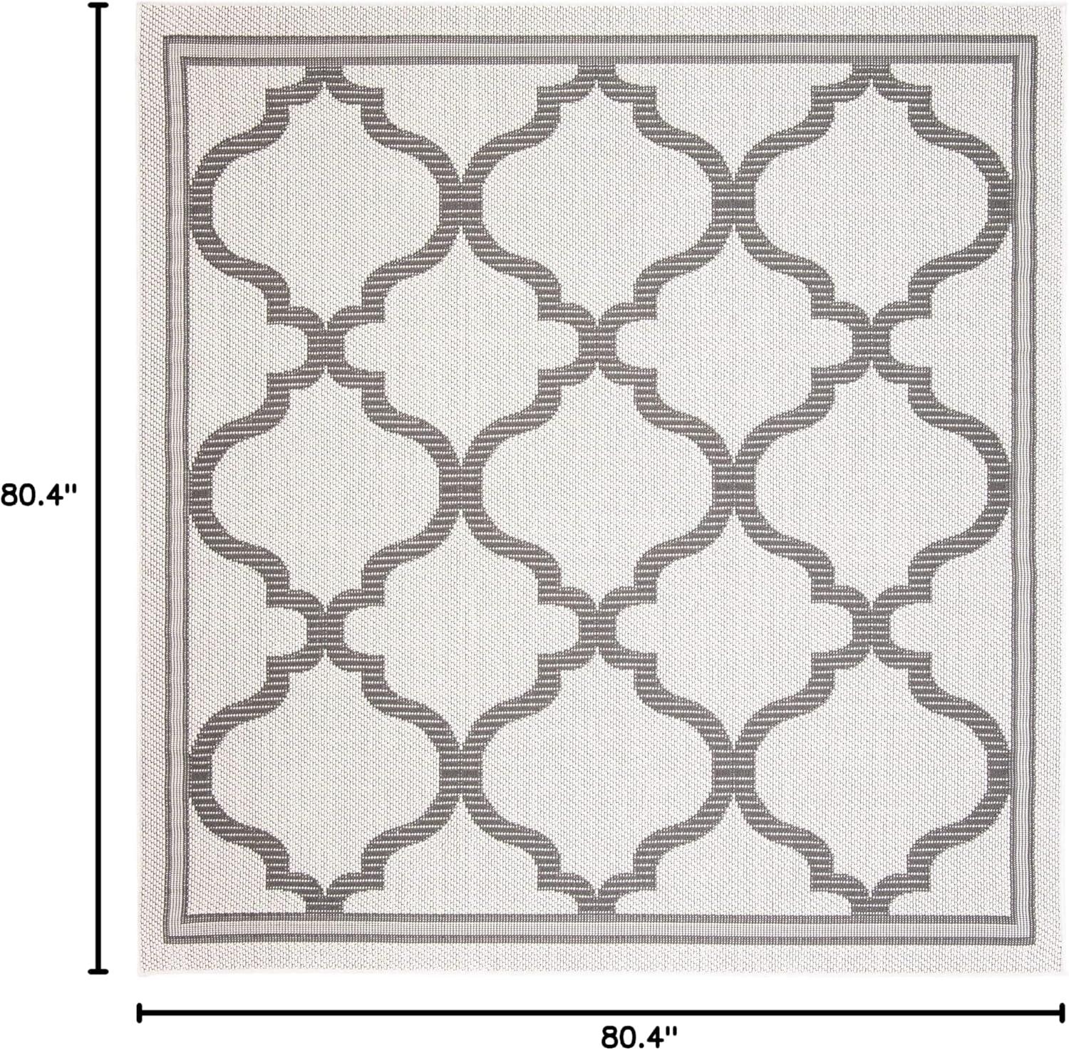 image:imageSAFAVIEH Washable Rug Outdoor Bermuda Collection 8 x 10 Ivory amp Charcoal NonShedding amp Easy to Clean Ideal for Patio Backyard Mudroom BMU810AIvoryGrey