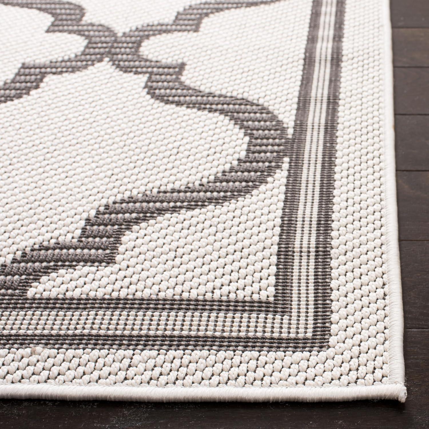 image:imageSAFAVIEH Washable Rug Outdoor Bermuda Collection 8 x 10 Ivory amp Charcoal NonShedding amp Easy to Clean Ideal for Patio Backyard Mudroom BMU810AIvoryGrey