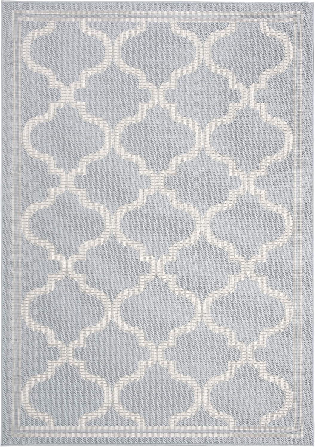 image:imageSAFAVIEH Washable Rug Outdoor Bermuda Collection 8 x 10 Ivory amp Charcoal NonShedding amp Easy to Clean Ideal for Patio Backyard Mudroom BMU810ALight Blue Ivory