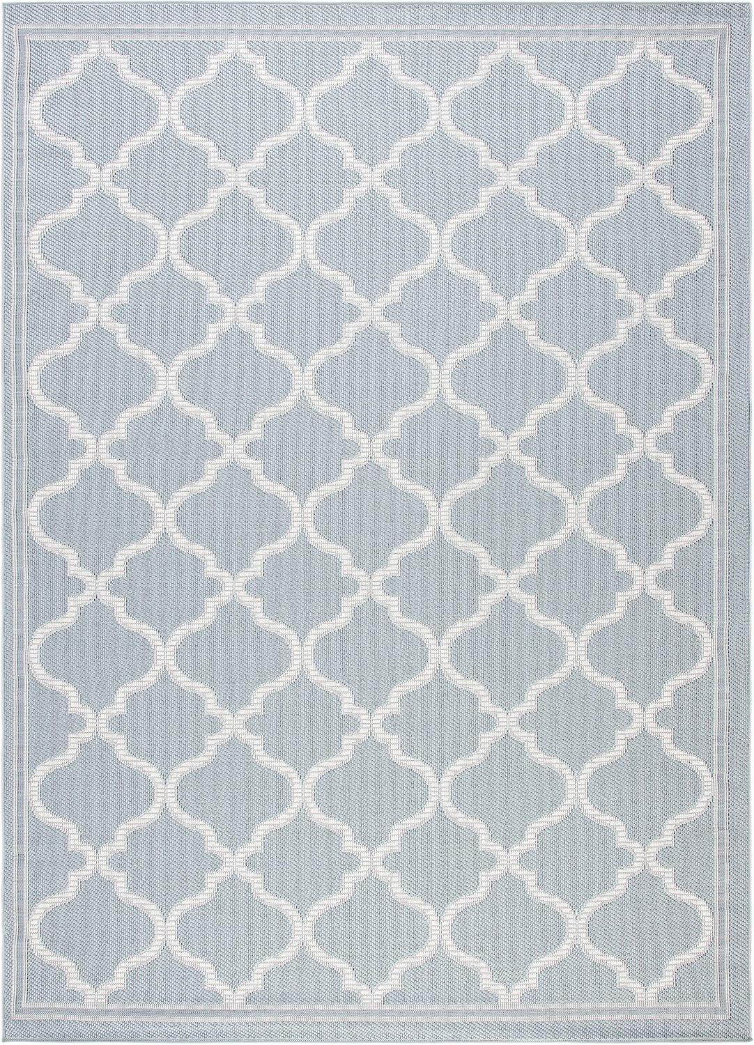 image:imageSAFAVIEH Washable Rug Outdoor Bermuda Collection 8 x 10 Ivory amp Charcoal NonShedding amp Easy to Clean Ideal for Patio Backyard Mudroom BMU810ALight Blue Ivory