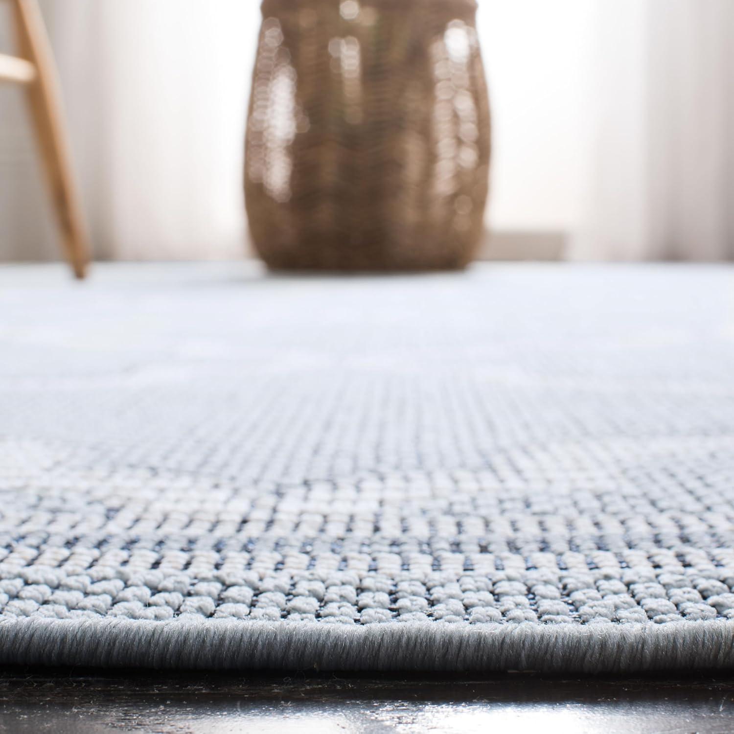 image:imageSAFAVIEH Washable Rug Outdoor Bermuda Collection 8 x 10 Ivory amp Charcoal NonShedding amp Easy to Clean Ideal for Patio Backyard Mudroom BMU810ALight Blue Ivory