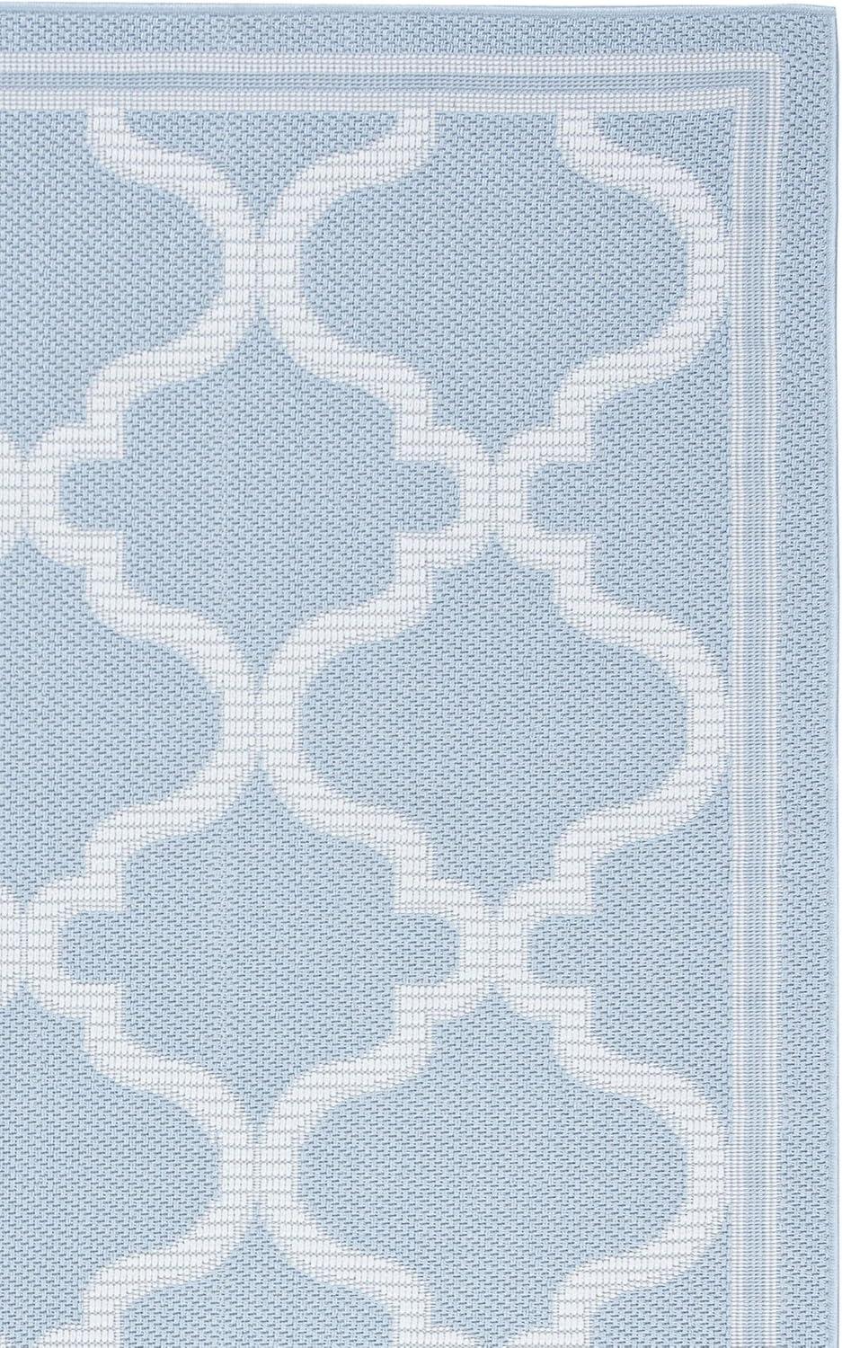 image:imageSAFAVIEH Washable Rug Outdoor Bermuda Collection 8 x 10 Ivory amp Charcoal NonShedding amp Easy to Clean Ideal for Patio Backyard Mudroom BMU810ALight Blue Ivory