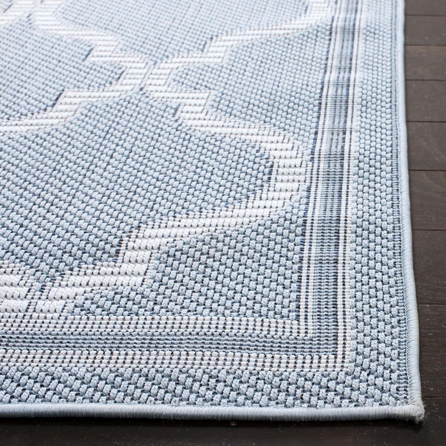 image:imageSAFAVIEH Washable Rug Outdoor Bermuda Collection 8 x 10 Ivory amp Charcoal NonShedding amp Easy to Clean Ideal for Patio Backyard Mudroom BMU810ALight Blue Ivory