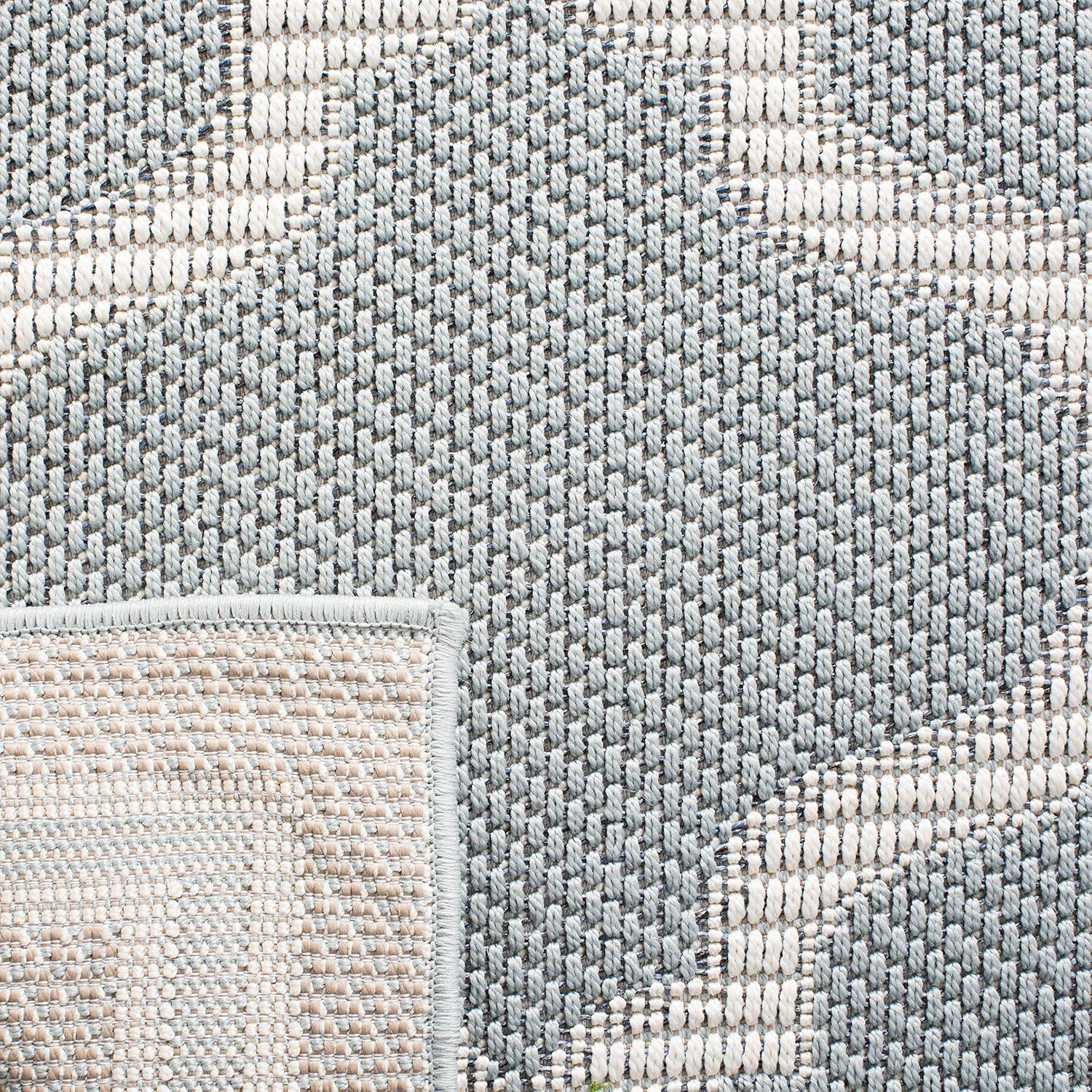 image:imageSAFAVIEH Washable Rug Outdoor Bermuda Collection 8 x 10 Ivory amp Charcoal NonShedding amp Easy to Clean Ideal for Patio Backyard Mudroom BMU810ALight Blue Ivory