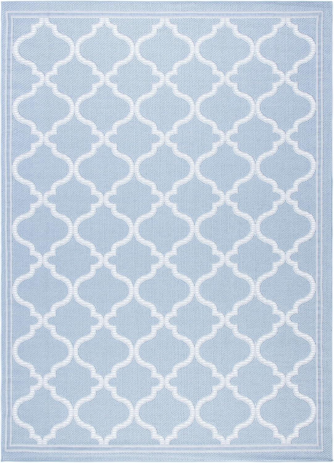 image:imageSAFAVIEH Washable Rug Outdoor Bermuda Collection 8 x 10 Ivory amp Charcoal NonShedding amp Easy to Clean Ideal for Patio Backyard Mudroom BMU810ALight Blue Ivory