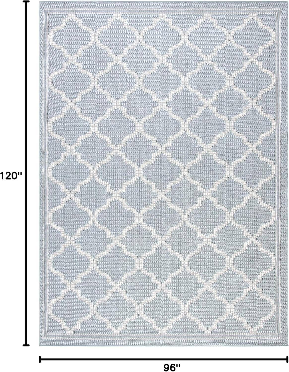 image:imageSAFAVIEH Washable Rug Outdoor Bermuda Collection 8 x 10 Ivory amp Charcoal NonShedding amp Easy to Clean Ideal for Patio Backyard Mudroom BMU810ALight Blue Ivory
