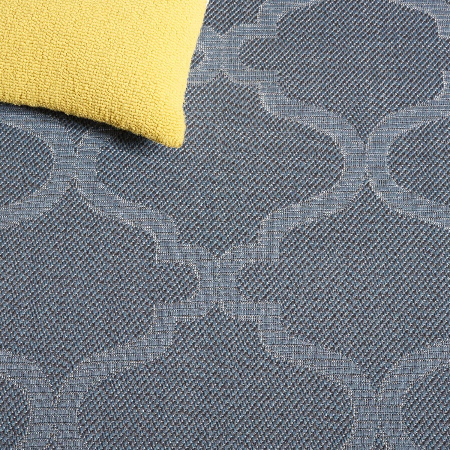 image:imageSAFAVIEH Washable Rug Outdoor Bermuda Collection 8 x 10 Ivory amp Charcoal NonShedding amp Easy to Clean Ideal for Patio Backyard Mudroom BMU810ANavy