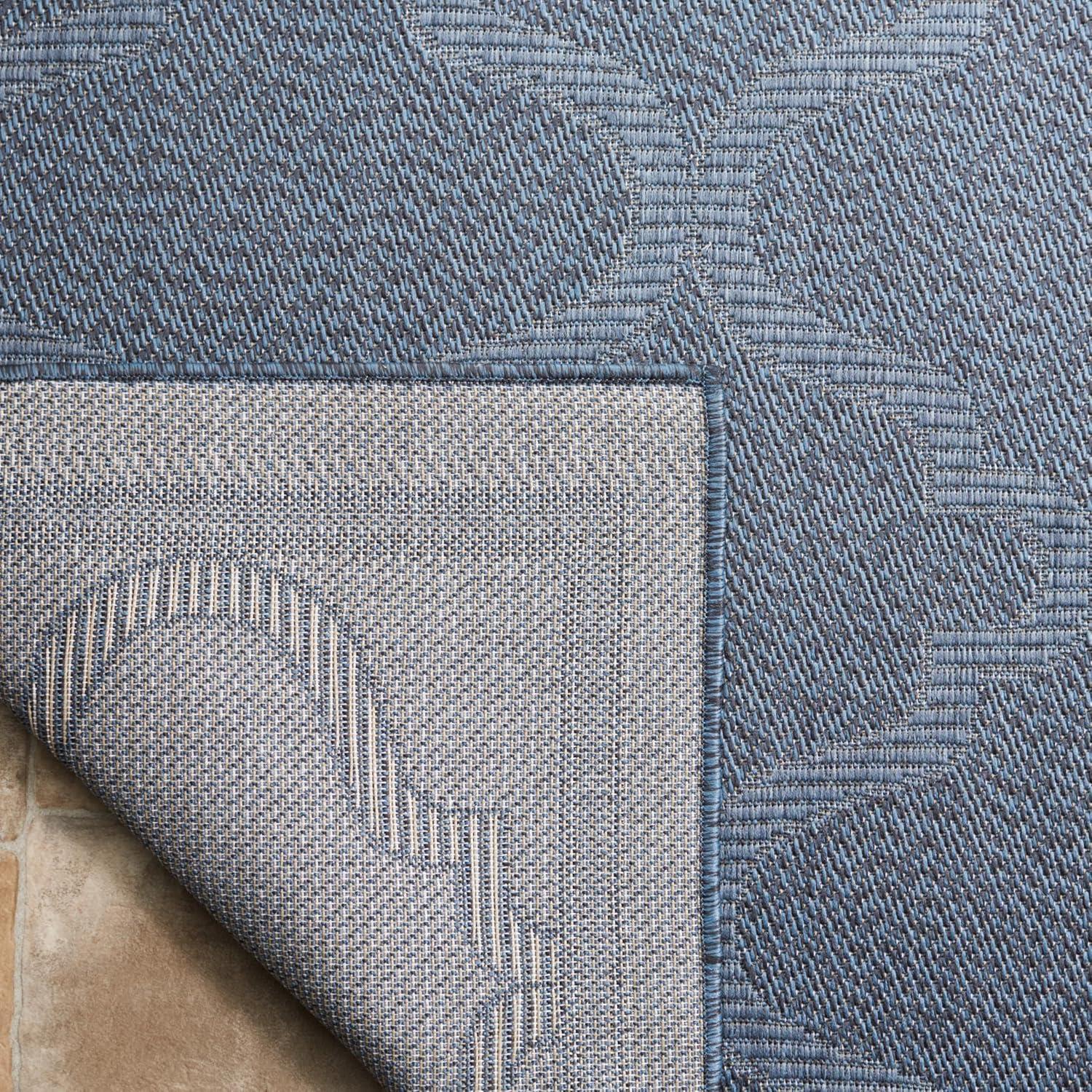 image:imageSAFAVIEH Washable Rug Outdoor Bermuda Collection 8 x 10 Ivory amp Charcoal NonShedding amp Easy to Clean Ideal for Patio Backyard Mudroom BMU810ANavy