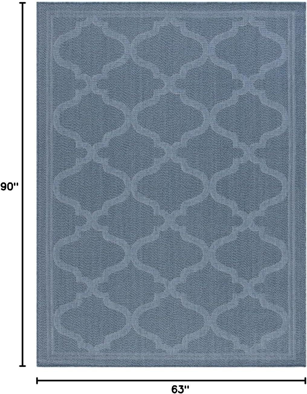 image:imageSAFAVIEH Washable Rug Outdoor Bermuda Collection 8 x 10 Ivory amp Charcoal NonShedding amp Easy to Clean Ideal for Patio Backyard Mudroom BMU810ANavy