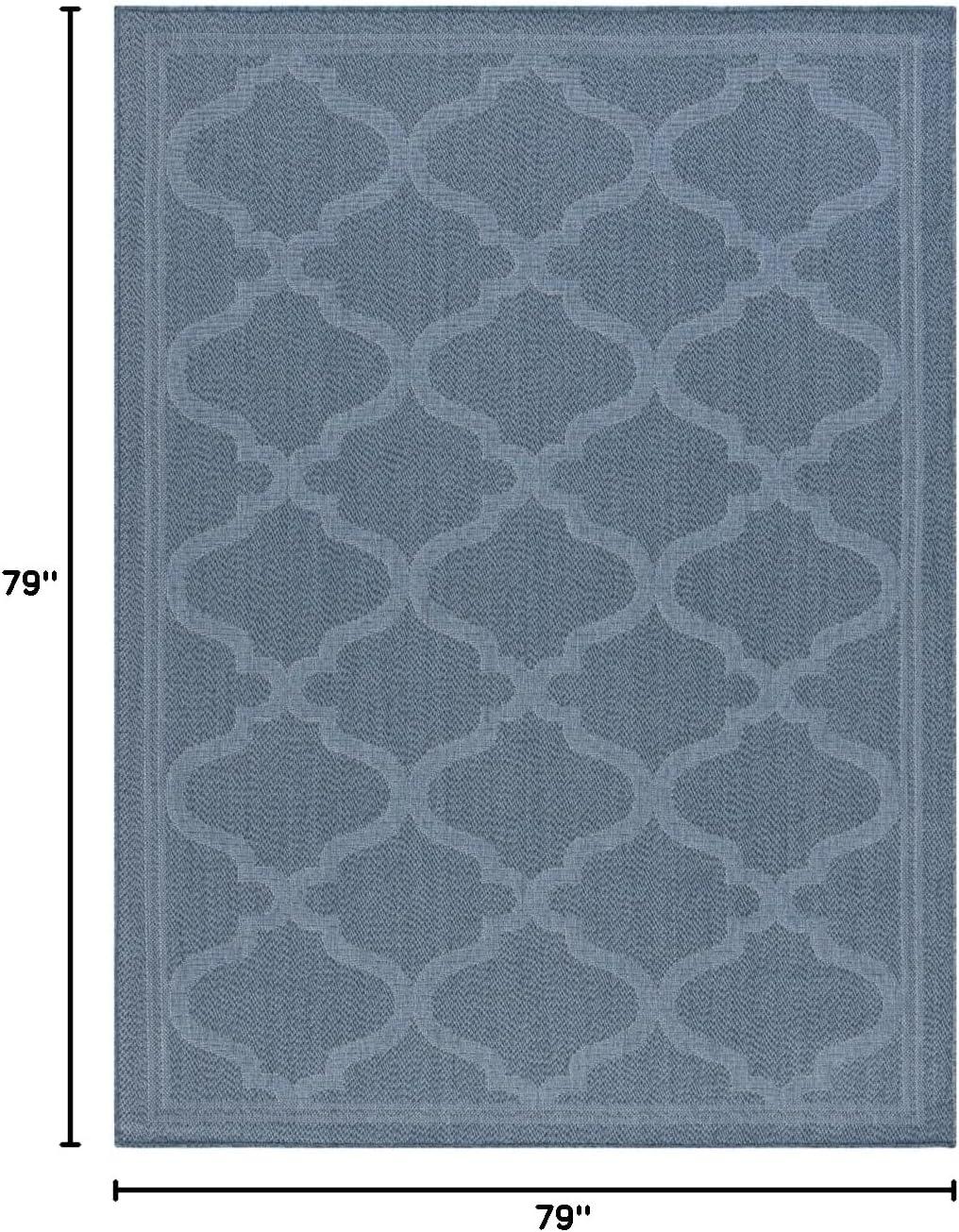 image:imageSAFAVIEH Washable Rug Outdoor Bermuda Collection 8 x 10 Ivory amp Charcoal NonShedding amp Easy to Clean Ideal for Patio Backyard Mudroom BMU810ANavy