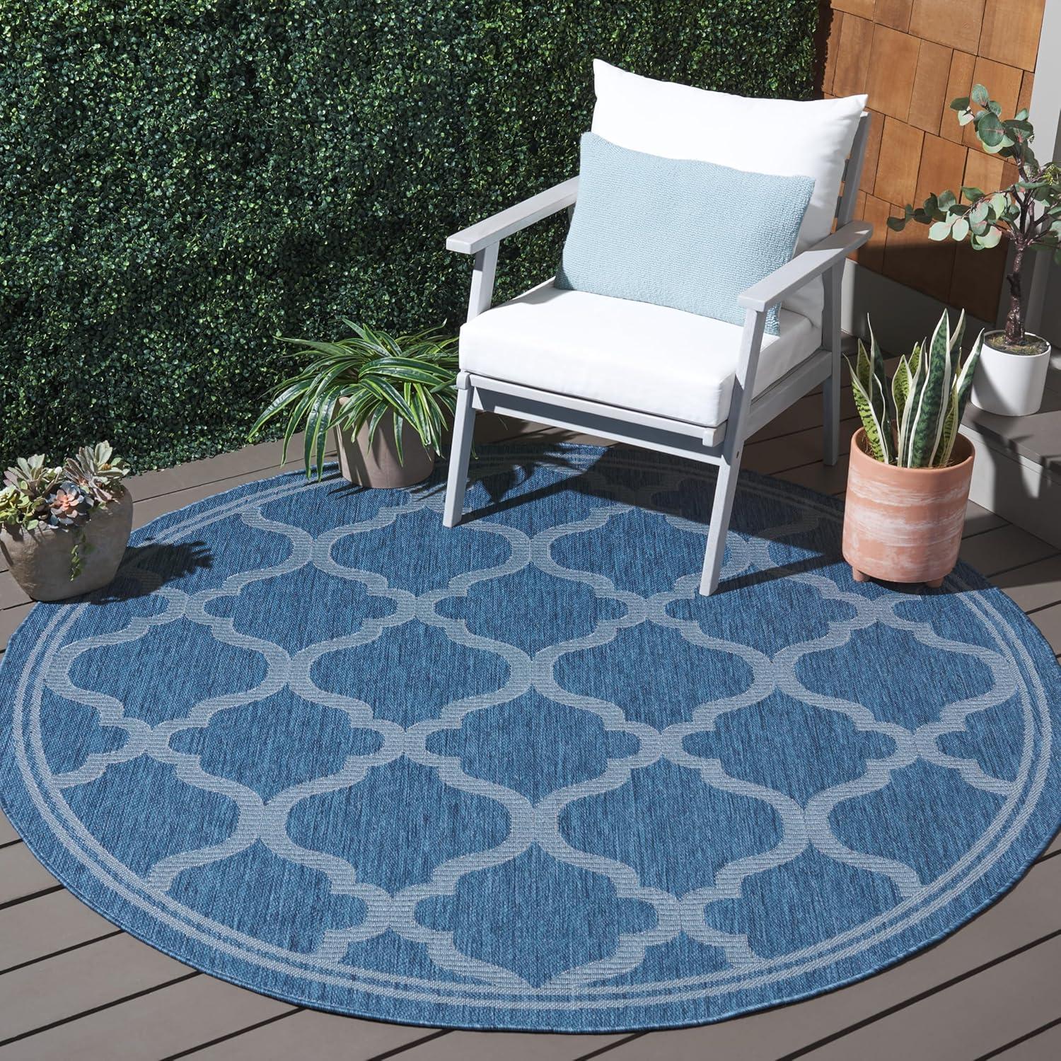 image:imageSAFAVIEH Washable Rug Outdoor Bermuda Collection 8 x 10 Ivory amp Charcoal NonShedding amp Easy to Clean Ideal for Patio Backyard Mudroom BMU810ANavy
