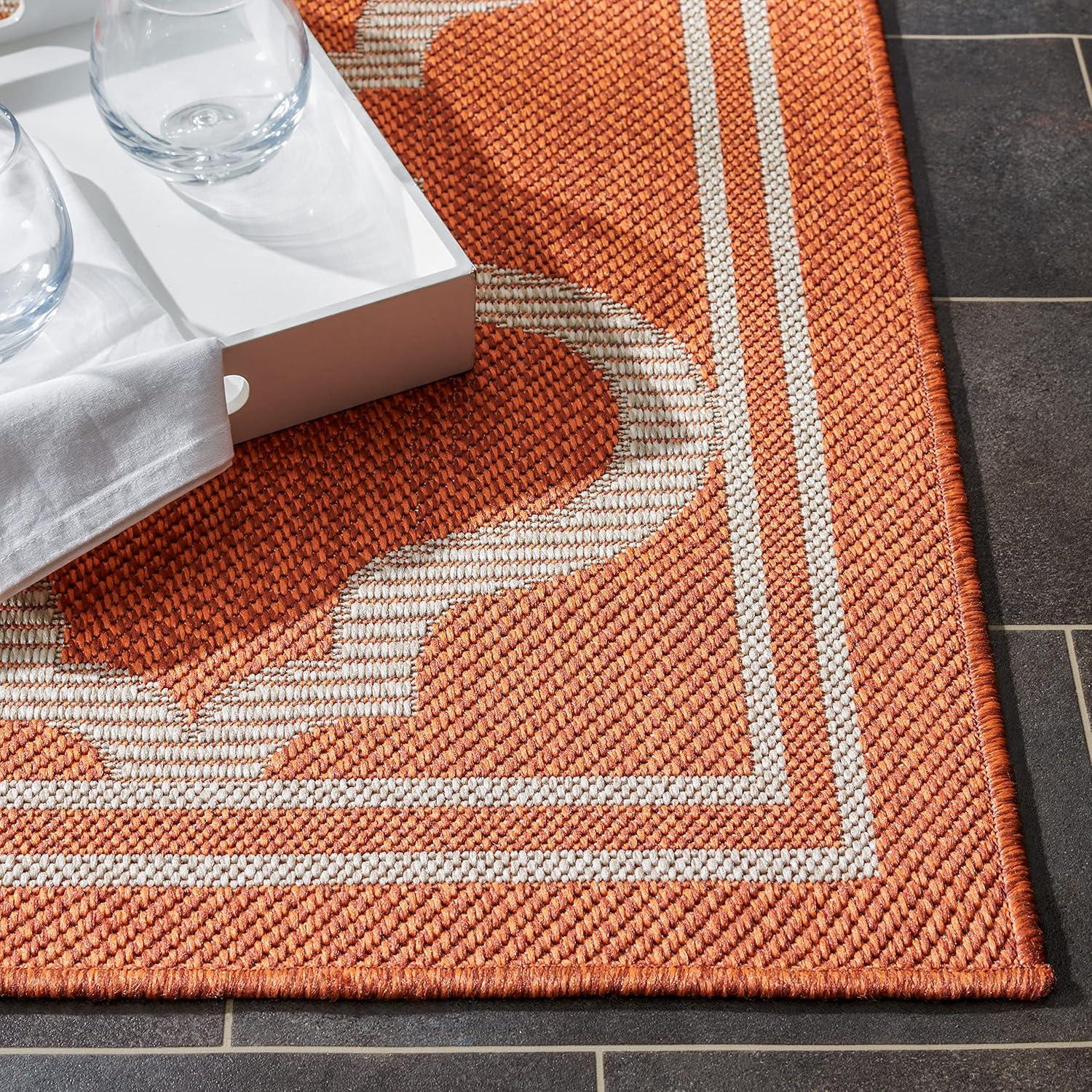 image:imageSAFAVIEH Washable Rug Outdoor Bermuda Collection 8 x 10 Ivory amp Charcoal NonShedding amp Easy to Clean Ideal for Patio Backyard Mudroom BMU810ARustIvory
