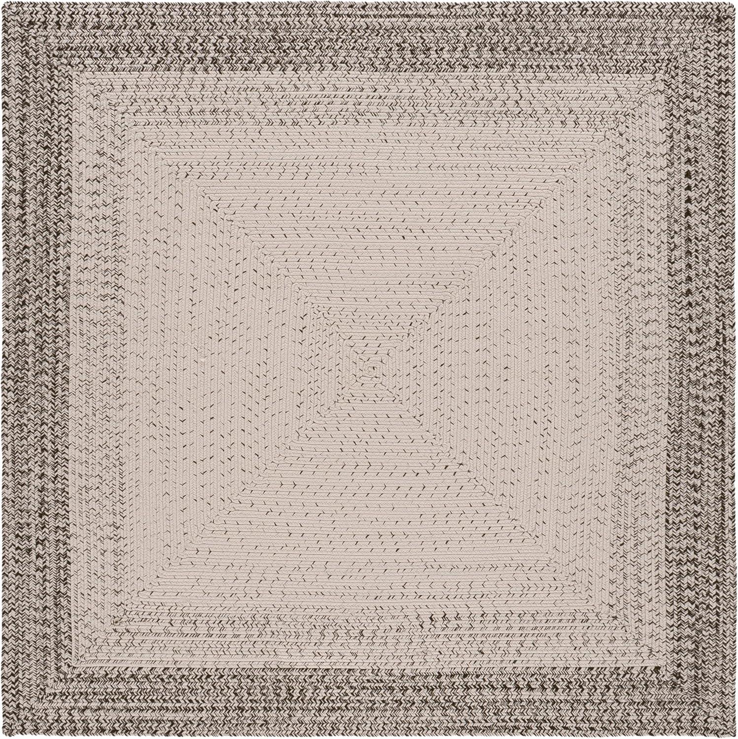 image:imageSAFAVIEH Washable Rug Outdoor Braided Collection 5 x 8 Ivory amp Aqua Handmade amp Reversible NonShedding amp Easy to Clean Ideal for Patio Backyard Mudroom BRA283JIvoryGrey