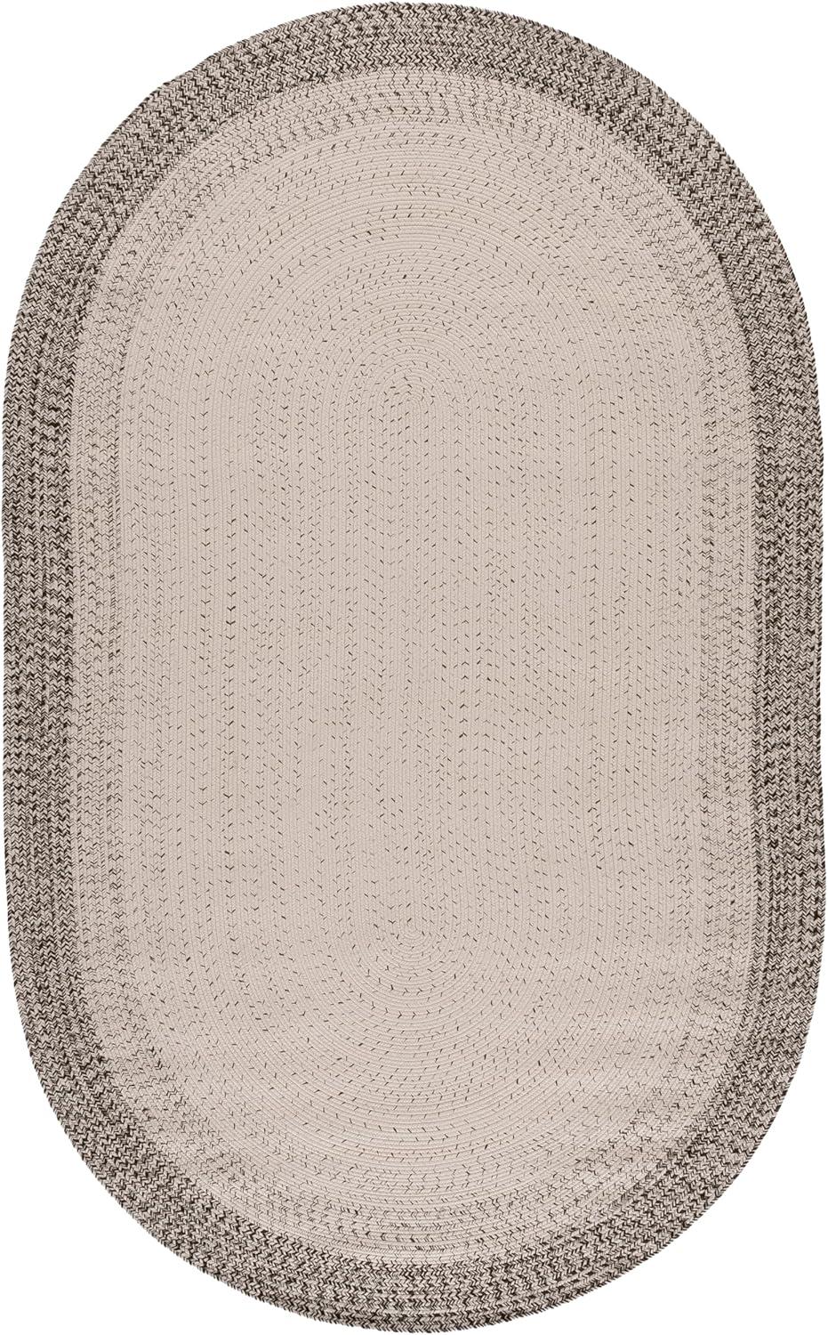 image:imageSAFAVIEH Washable Rug Outdoor Braided Collection 5 x 8 Ivory amp Aqua Handmade amp Reversible NonShedding amp Easy to Clean Ideal for Patio Backyard Mudroom BRA283JIvoryGrey