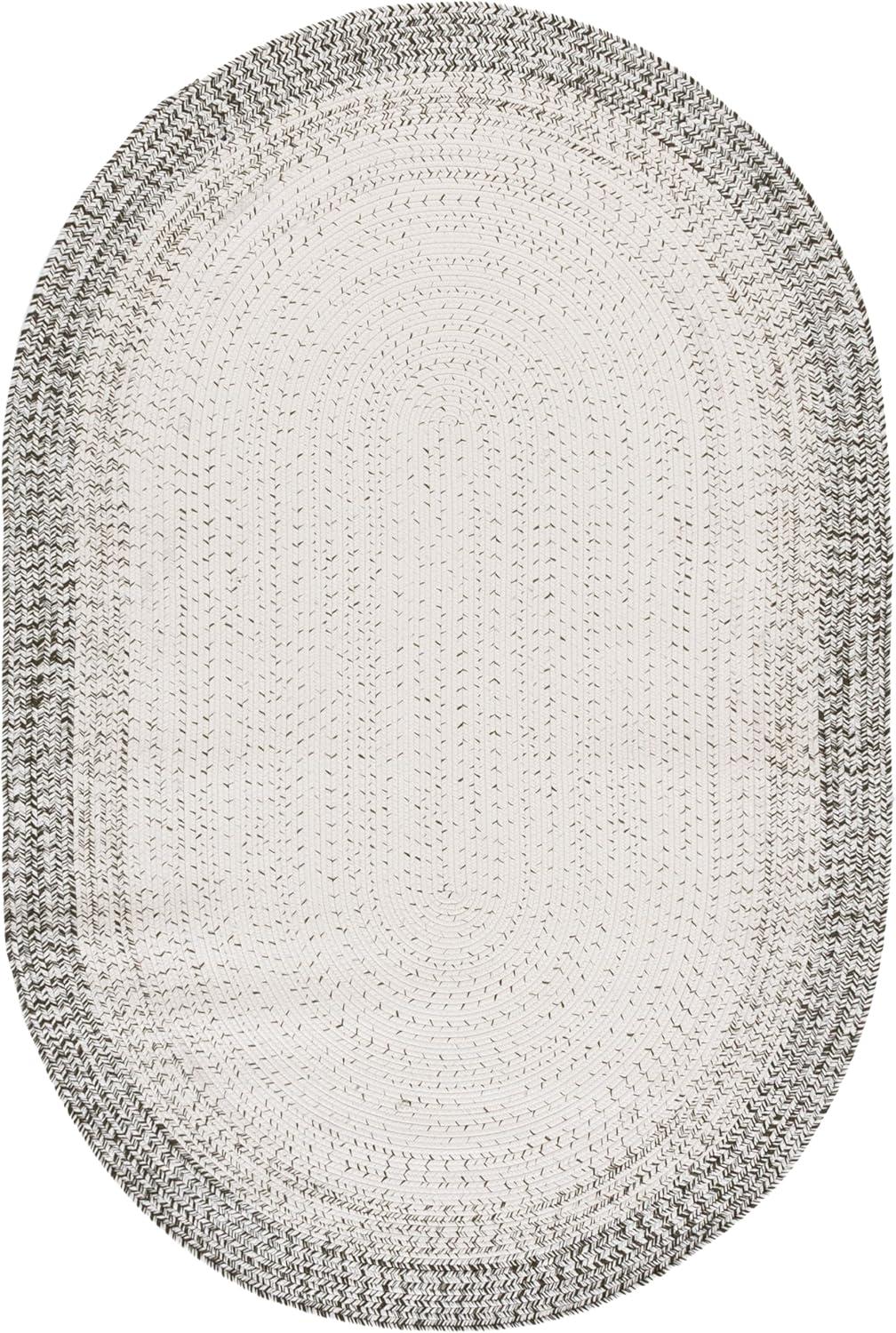image:imageSAFAVIEH Washable Rug Outdoor Braided Collection 5 x 8 Ivory amp Aqua Handmade amp Reversible NonShedding amp Easy to Clean Ideal for Patio Backyard Mudroom BRA283JIvoryGrey