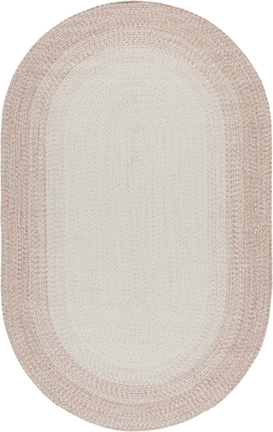 image:imageSAFAVIEH Washable Rug Outdoor Braided Collection 5 x 8 Ivory amp Aqua Handmade amp Reversible NonShedding amp Easy to Clean Ideal for Patio Backyard Mudroom BRA283JIvoryBeige