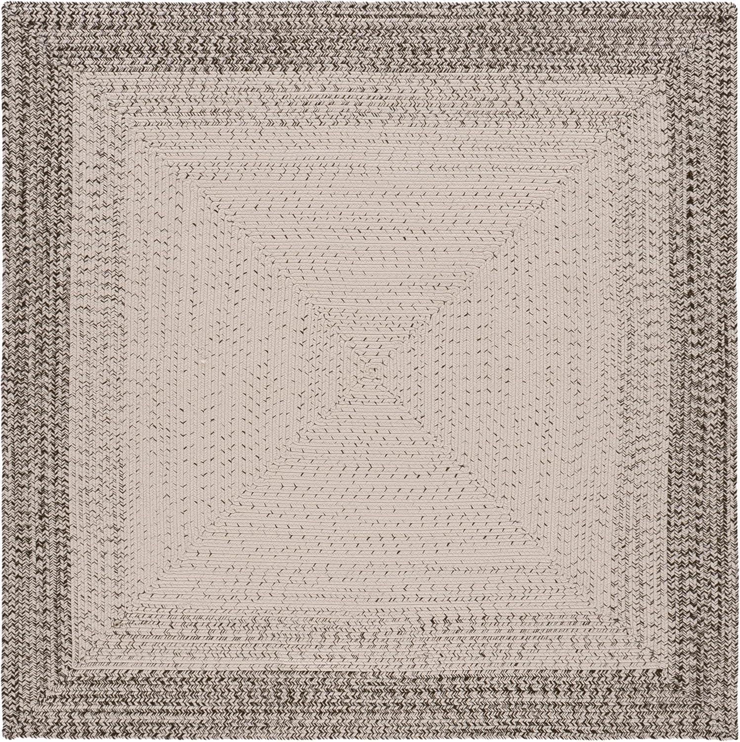 image:imageSAFAVIEH Washable Rug Outdoor Braided Collection 5 x 8 Ivory amp Aqua Handmade amp Reversible NonShedding amp Easy to Clean Ideal for Patio Backyard Mudroom BRA283JIvoryGrey
