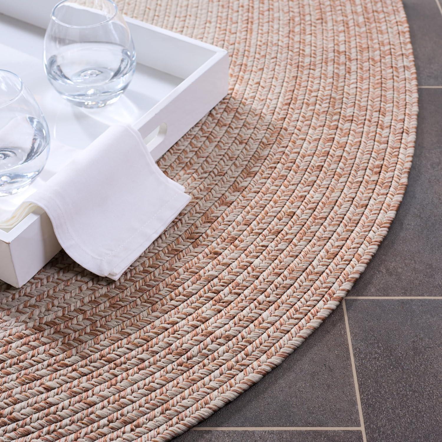 image:imageSAFAVIEH Washable Rug Outdoor Braided Collection 5 x 8 Ivory amp Aqua Handmade amp Reversible NonShedding amp Easy to Clean Ideal for Patio Backyard Mudroom BRA283JIvoryBeige