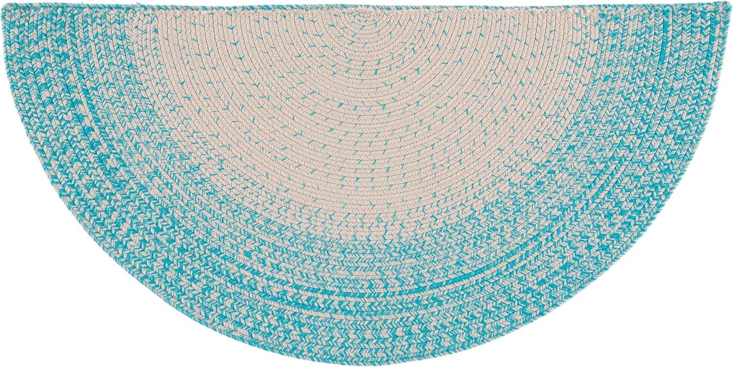 image:imageSAFAVIEH Washable Rug Outdoor Braided Collection 5 x 8 Ivory amp Aqua Handmade amp Reversible NonShedding amp Easy to Clean Ideal for Patio Backyard Mudroom BRA283JIvoryAqua