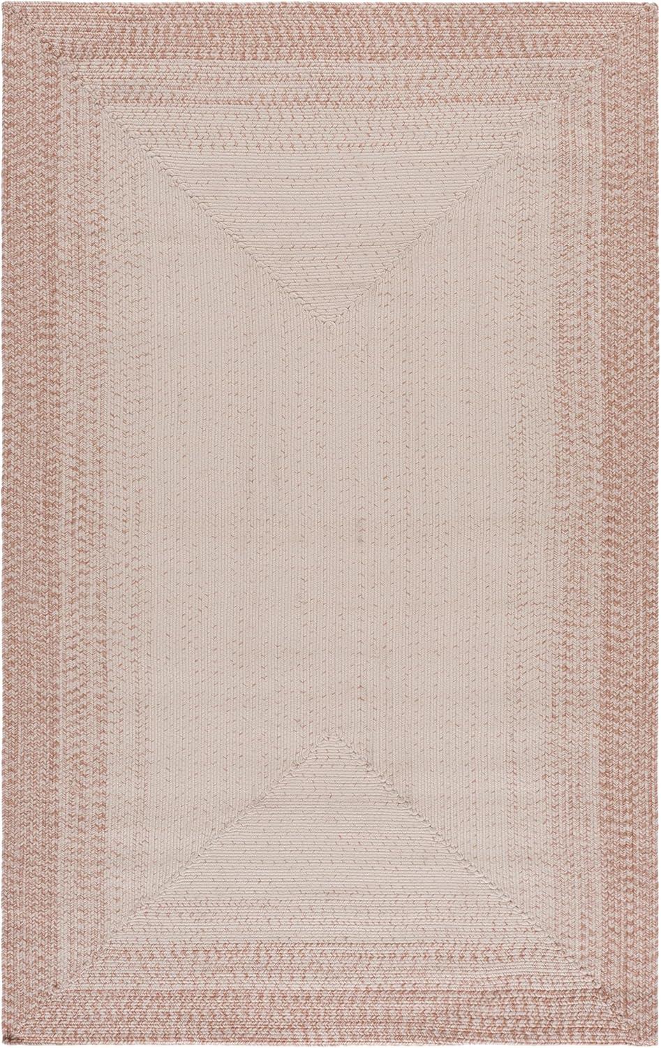 image:imageSAFAVIEH Washable Rug Outdoor Braided Collection 5 x 8 Ivory amp Aqua Handmade amp Reversible NonShedding amp Easy to Clean Ideal for Patio Backyard Mudroom BRA283JIvoryBeige