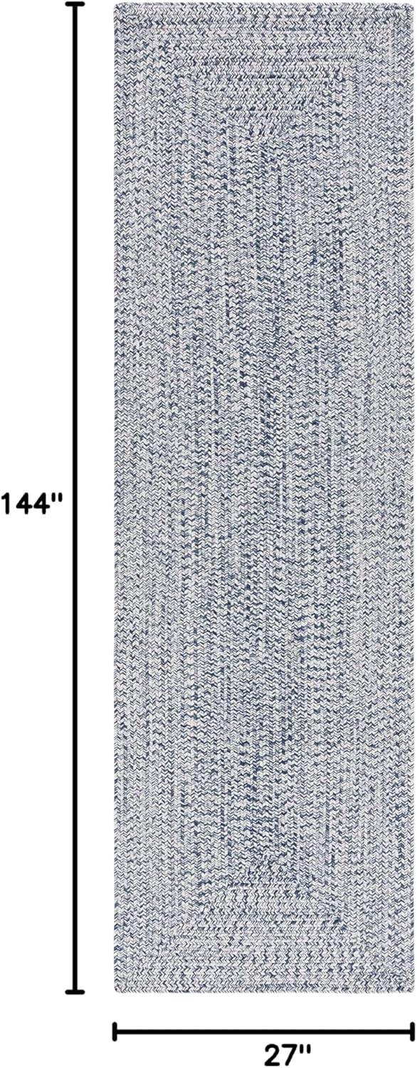 image:imageSAFAVIEH Washable Rug Outdoor Braided Collection 8 x 10 Grey amp Ivory Handmade amp Reversible NonShedding amp Easy to Clean Ideal for Patio Backyard Mudroom BRA201FDark BlueIvory
